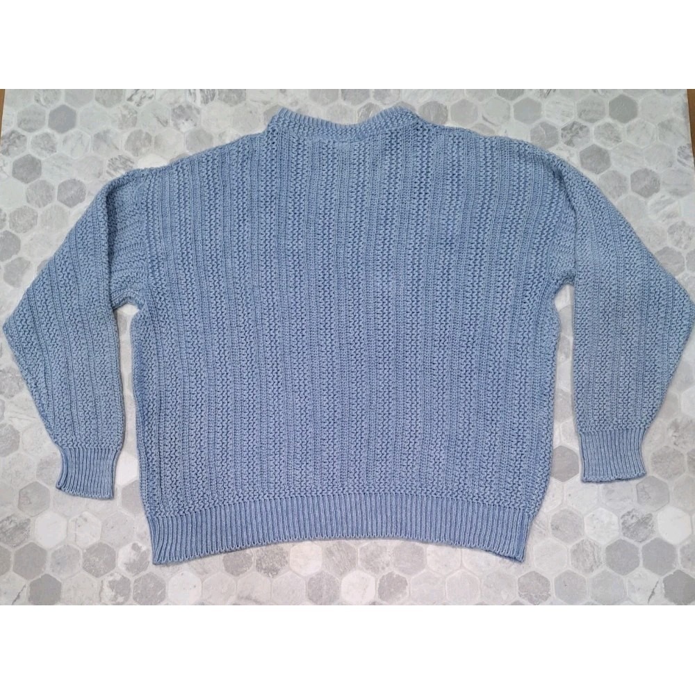 Mens Vintage 90s Arizona Jean CO. Cotton Chunky Knit Sweater Blue Size Large